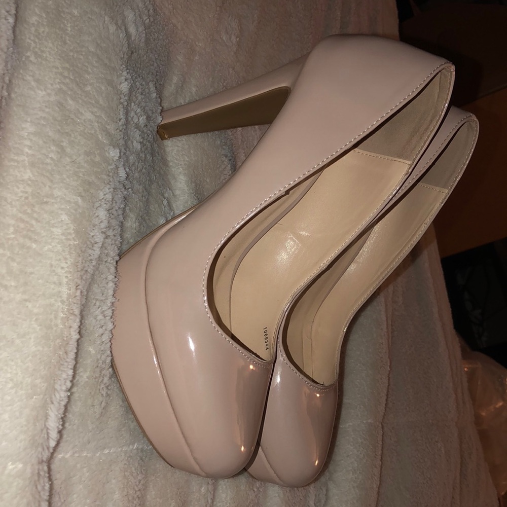 Cream colored pumps